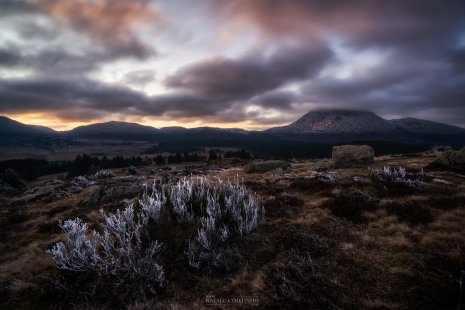 Coucher de soleil givré Puy de Dôme