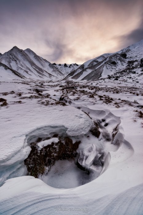 Coucher de soleil neige Val de Courre Mont-Dore