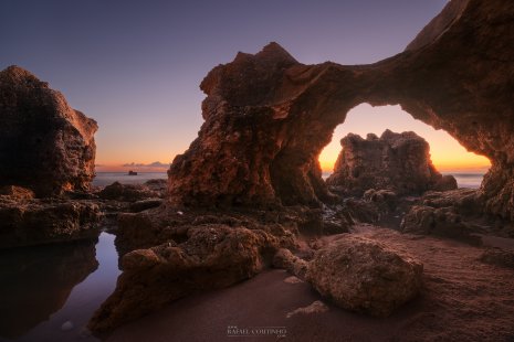 coucher de soleil plage Albufeira Portugal Algarve