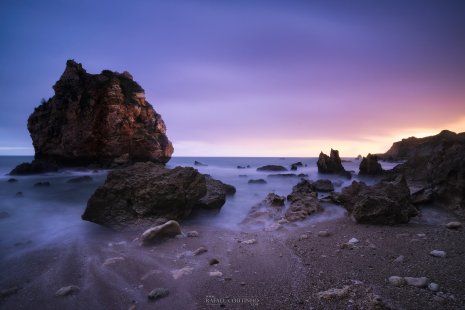 coucher de soleil plage Albufeira Algarve Portugal