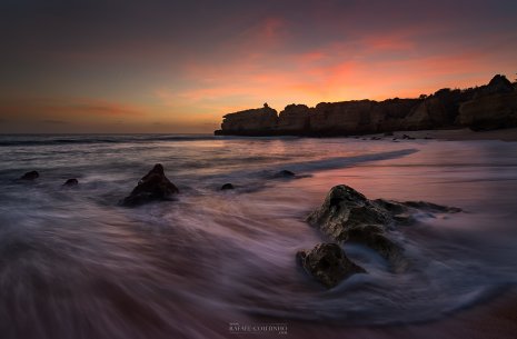 coucher de soleil plage Albufeira Portugal Algarve