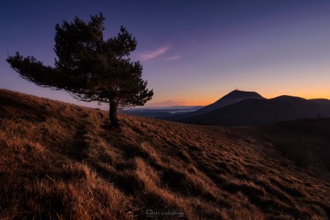 Coucher de soleil Puy de Dôme depuis le Puy des Goules