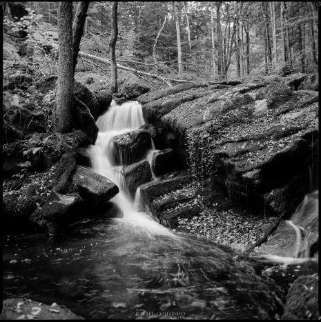 photo argentique noir et blanc cascade