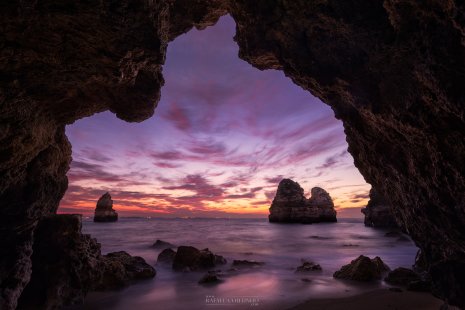 lever de soleil plage Lagos Portugal Algarve