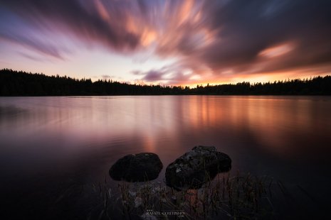 Coucher de soleil lac de Servières Auvergne